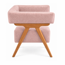 Ver imagem 5 de Poltrona Decorativa Mirela Suede Design Moderno Pés Madeira:Rose