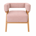 Ver imagem 6 de Poltrona Decorativa Mirela Suede Design Moderno Pés Madeira:Rose