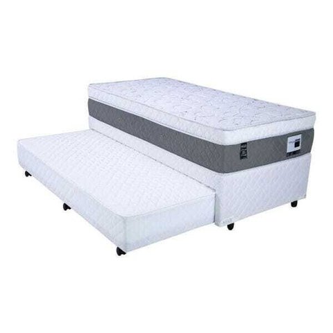 Cama Box com Colchão Mega Sono Superlastic Eurotop + Bicama Box Mega Branco com Auxiliar em Molas Su