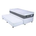Ver imagem 1 de Cama Box com Colchão Mega Sono Superlastic Eurotop + Bicama Box Mega Branco com Auxiliar em Molas Su