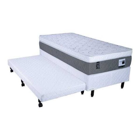 Colchão Mega Sono Superlastic Eurotop + Bicama Box Mega com Auxiliar em Espuma - com Box | 078x188 -