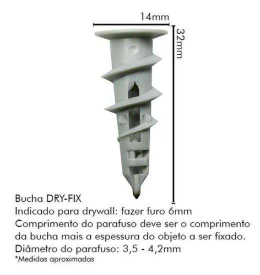 Bucha Dry Fix para Gesso Drywall Acartonado - Pacote 500 Pçs - 4