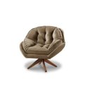Ver imagem 1 de Poltrona Decorativa Verona com Base Giratória Suede - Bege