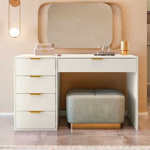 Aparador com 5 Gavetas e Porta Objetos Vita Yescasa Branco/Off White