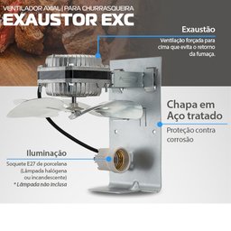 Exaustor Ventilador para Churrasqueira de Carvão 60w 127v Ventisol - 5