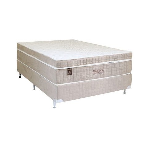 Cama Box com Colchão Viúva Mola Mega Colchões Evoke Plush Visco Látex - 120x203