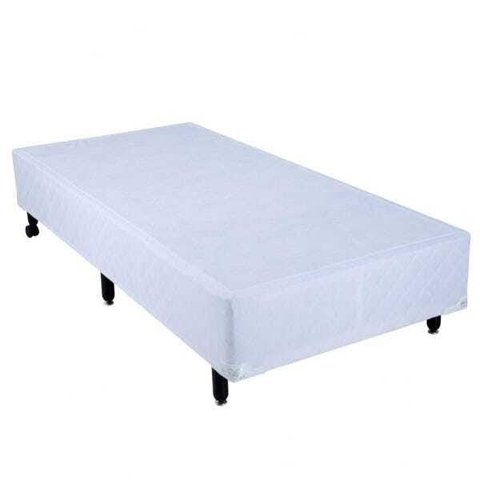 Cama Box Mega Colchões Branco com Gavetão - 88x188 - Solteiro