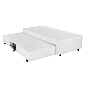 Bicama Box Viúva Mega Branco com Auxiliar em Molas Superlastic - 120x203