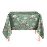 Toalha de Mesa Quadrada em Tecido Impermeável Floral Fundo Turquesa - 1