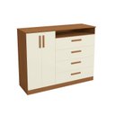 Ver imagem 2 de Cômoda 4 Gavetas e 2 Portas de Madeira Complet Marrom/Canela/Off White