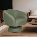 Ver imagem 2 de Poltrona Decorativa Liz Giratória Linho Verde Claro - Nexta Casa