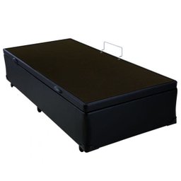 Cama Box Solteiro com Baú Sonnoforte Corino Preto com Pistão - 078x188 - 2