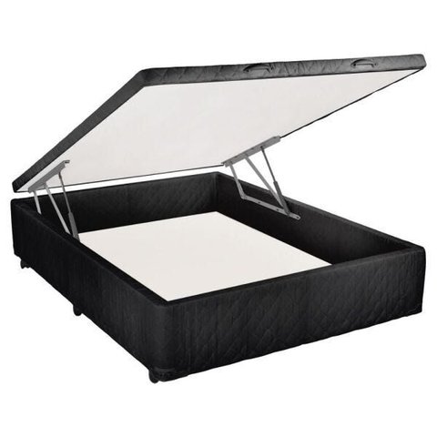 Cama Box Viúva com Baú Mega Colchões Black com Pistão - 120x203