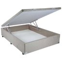 Ver imagem 1 de Cama Box Viúva com Baú Mega Colchões Suede Bege com Pistão - 120x203
