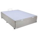 Ver imagem 2 de Cama Box Viúva com Baú Mega Colchões Suede Bege com Pistão - 120x203