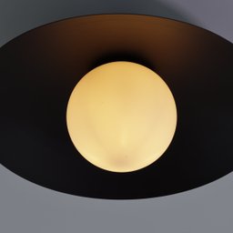 Plafon Cuia Sobrepor Preto Opalino 49,5cm P/ LED E27 Bella ST2846 - 6