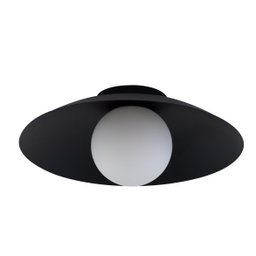 Plafon Cuia Sobrepor Preto Opalino 49,5cm P/ LED E27 Bella ST2846 - 1
