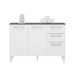 Balcão de Cozinha Sharmila com Tampo 3 Portas 2 Gavetas 120 cm Poquema A596.33 - 1