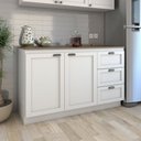 Ver imagem 1 de Balcão de Cozinha com Tampo Essenza 2 Portas 3 Gavetas 100% Mdf Branco Fosco - Panorama Móveis
