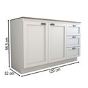 Ver imagem 5 de Balcão de Cozinha com Tampo Essenza 2 Portas 3 Gavetas 100% Mdf Branco Fosco - Panorama Móveis