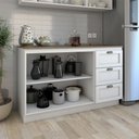 Ver imagem 3 de Balcão de Cozinha com Tampo Essenza 2 Portas 3 Gavetas 100% Mdf Branco Fosco - Panorama Móveis