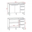 Ver imagem 4 de Balcão 1200 Kits Paraná Viv Concept 2 portas e 3 gavetas