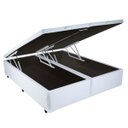 Ver imagem 1 de Cama Box Casal com Baú Sonnoforte Corino Branco com Pistão - 138x188 (Bipartido)