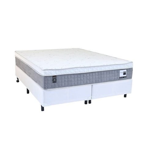 Cama Box com Colchão King Size Mola Mega Colchões Mega Sono Superlastic Eurotop - 178x198