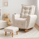 Ver imagem 1 de Poltrona de Amamentação Balanço com Puff Ternura em Suede | Conforto, Elegância e Qualidade