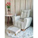 Ver imagem 4 de Poltrona de Amamentação Balanço com Puff Ternura em Suede | Conforto, Elegância e Qualidade