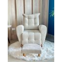 Ver imagem 2 de Poltrona de Amamentação Balanço com Puff Ternura em Suede | Conforto, Elegância e Qualidade