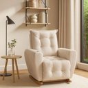 Ver imagem 3 de Poltrona de Amamentação Balanço com Puff Ternura em Suede | Conforto, Elegância e Qualidade