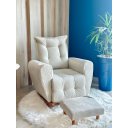 Ver imagem 5 de Poltrona de Amamentação Balanço com Puff Ternura em Suede | Conforto, Elegância e Qualidade