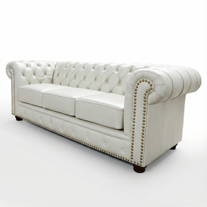 Sofá 3 Lugares Chesterfield Couro Natural:509offwithe