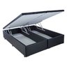 Cama Box King Size com Baú Mega Colchões Corino Black com Pistão - 178x198 - 1