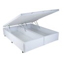 Ver imagem 1 de Cama Box King Size com Baú Mega Colchões Corino Branco com Pistão - 178x198