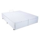 Ver imagem 2 de Cama Box King Size com Baú Mega Colchões Corino Branco com Pistão - 178x198
