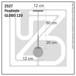 Pendente Globo Esfera de Vidro Cristal 14cm - Ouro - 7