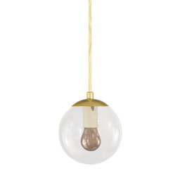 Pendente Globo Esfera de Vidro Cristal 14cm - Ouro - 1