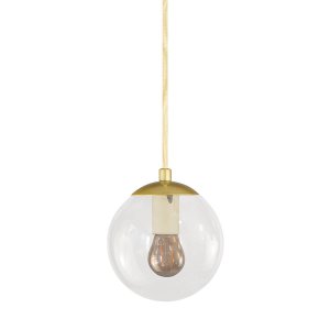 Pendente Globo Esfera de Vidro Cristal 14cm - Ouro