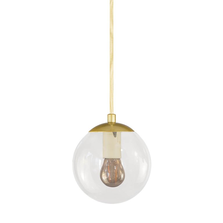 Pendente Globo Esfera de Vidro Cristal 14cm - Ouro Pendente Globo Esfera de Vidro Cristal 14cm - Ouro