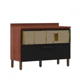 Balcão 1200 com Tampo Kits Paraná Viv Concept 1 porta basculante de vidro e 1 gaveta - 1