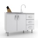 Ver imagem 3 de Balcão de Cozinha sem Pia e Tampo 2 Portas 3 Gavetas Carolina