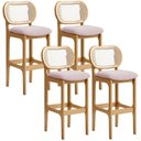 Ver imagem 1 de Kit 04 Banquetas Altas para Cozinha Bancada Sala Tela Betta Fixa L02 Suede Rosê - Lyam