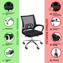 Ver imagem 3 de Cadeira Secretária de Escritório Giratória Mesh Preta