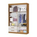 Ver imagem 5 de Guarda-Roupa Infantil com Espelho 4 Portas 2 Gavetas 118,5cm Multimóveis CR35559 Madeirado/Off
