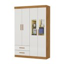 Ver imagem 2 de Guarda-Roupa Infantil com Espelho 4 Portas 2 Gavetas 118,5cm Multimóveis CR35559 Madeirado/Off