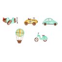 Ver imagem 3 de Adesivo de Parede Meios de Transporte em Aquarela - Carros, Moto, Avião