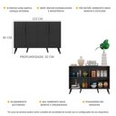 Ver imagem 4 de Aparador Buffet 4 Portas Retrô Viena Multimóveis V3606 Preto