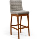 Ver imagem 1 de Banqueta Alta Para Cozinha Sala De Jantar Fixa Mila B04 Bouclê Bege - Lyam Decor